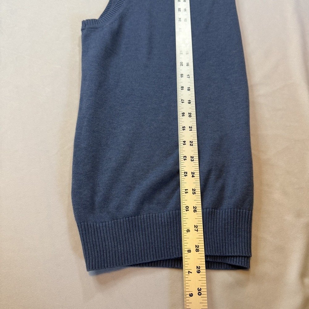 Jos A Bank Sweater Vest Mens XL Blue Pima Cotton V‎ Neck Pullover Grandpa Preppy - Picture 5 of 5